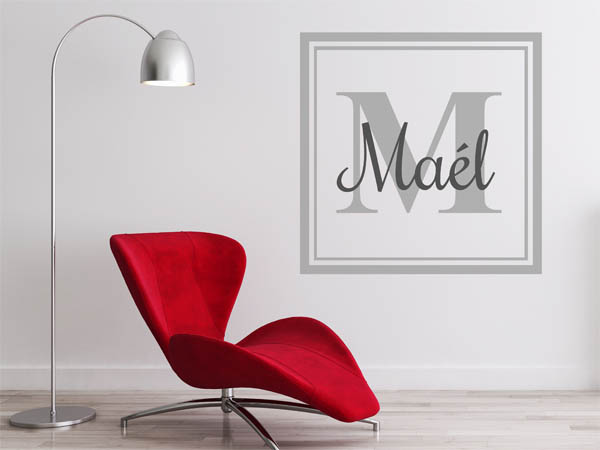 Wandtattoo Maél als eckiges Monogramm