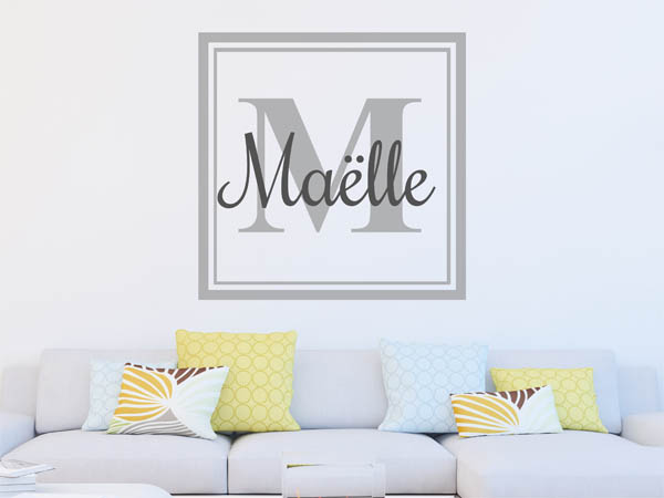 Wandtattoo Maëlle als eckiges Monogramm