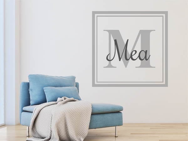 Wandtattoo Mea als eckiges Monogramm