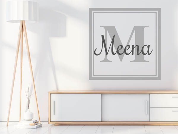 Wandtattoo Meena als eckiges Monogramm