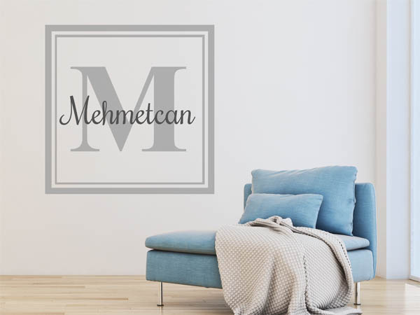 Wandtattoo Mehmetcan als eckiges Monogramm