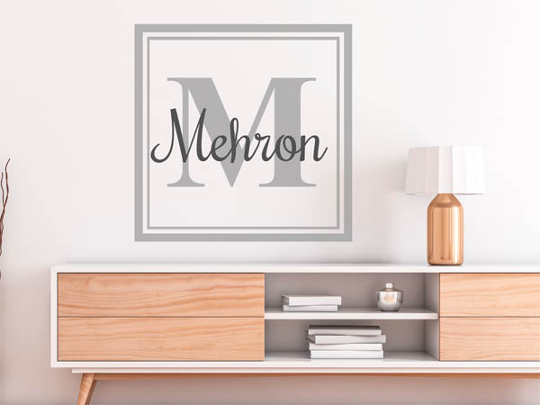 Wandtattoo Mehron als eckiges Monogramm