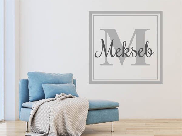 Wandtattoo Mekseb als eckiges Monogramm
