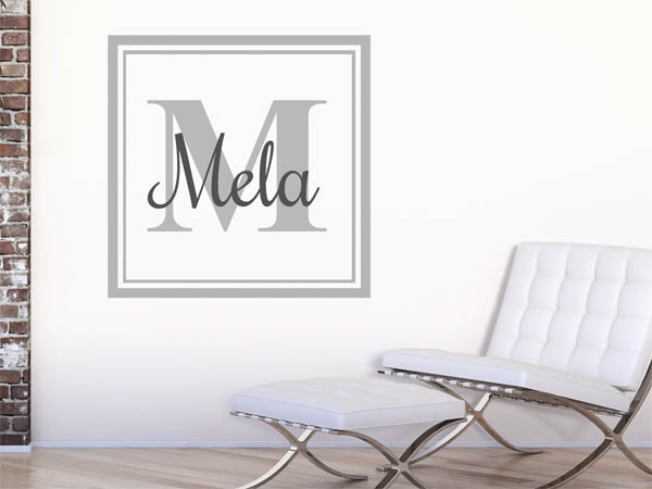 Wandtattoo Mela als eckiges Monogramm