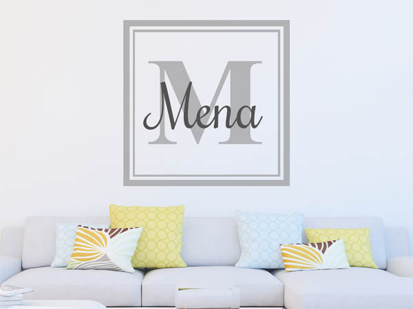 Wandtattoo Mena als eckiges Monogramm