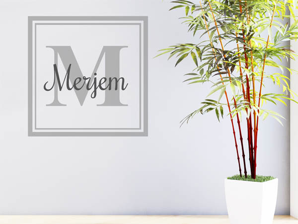 Wandtattoo Merjem als eckiges Monogramm