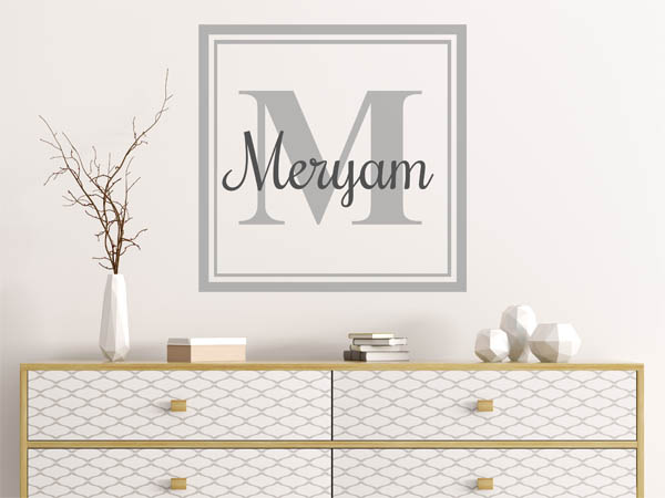 Wandtattoo Meryam als eckiges Monogramm