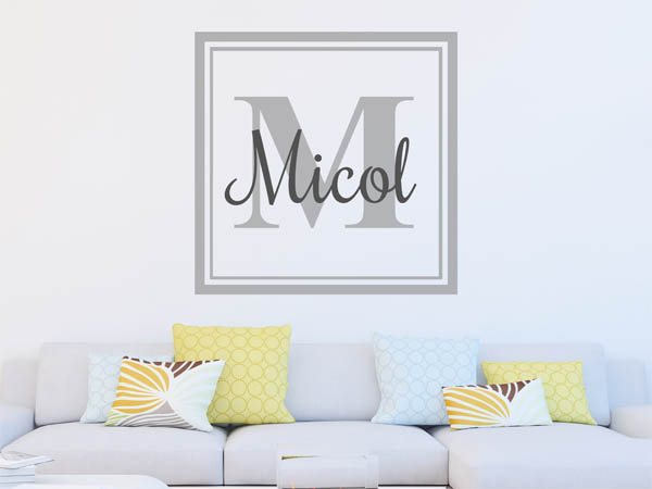Wandtattoo Micol als eckiges Monogramm