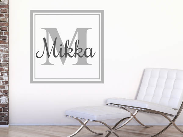 Wandtattoo Mikka als eckiges Monogramm