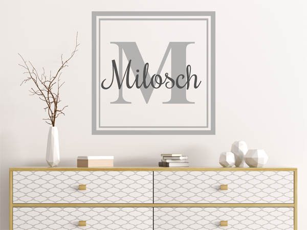 Wandtattoo Milosch als eckiges Monogramm