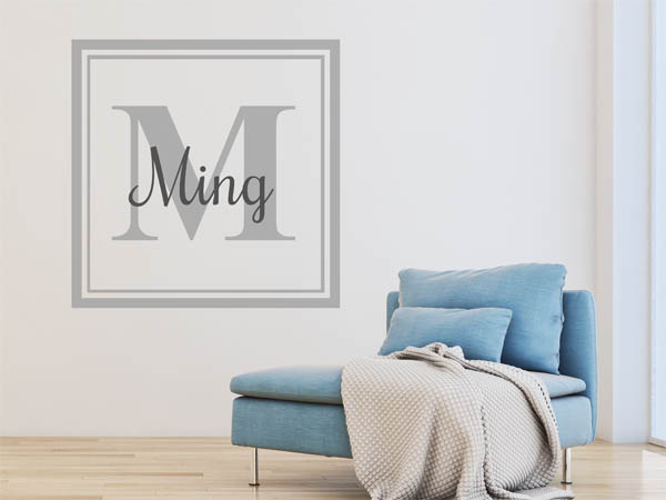 Wandtattoo Ming als eckiges Monogramm