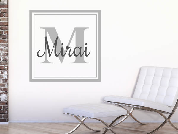 Wandtattoo Mirai als eckiges Monogramm