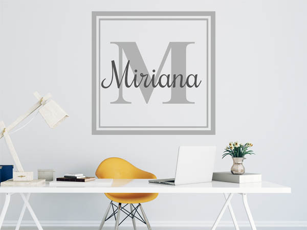 Wandtattoo Miriana als eckiges Monogramm