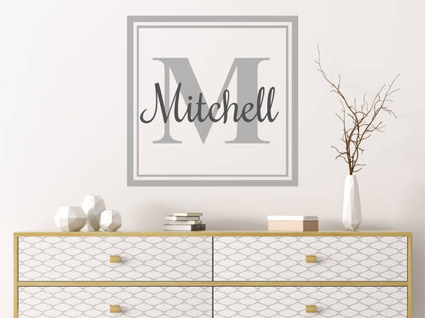 Wandtattoo Mitchell als eckiges Monogramm