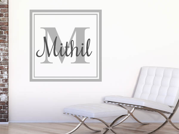 Wandtattoo Mithil als eckiges Monogramm