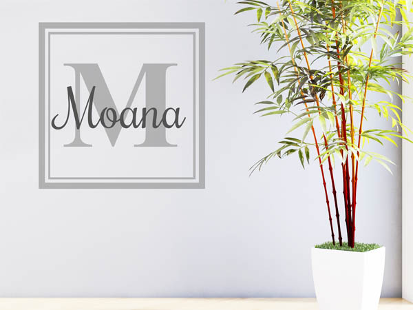 Wandtattoo Moana als eckiges Monogramm