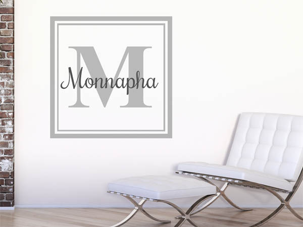 Wandtattoo Monnapha als eckiges Monogramm