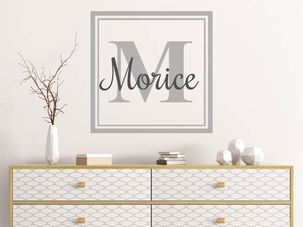 Wandtattoo Morice als eckiges Monogramm
