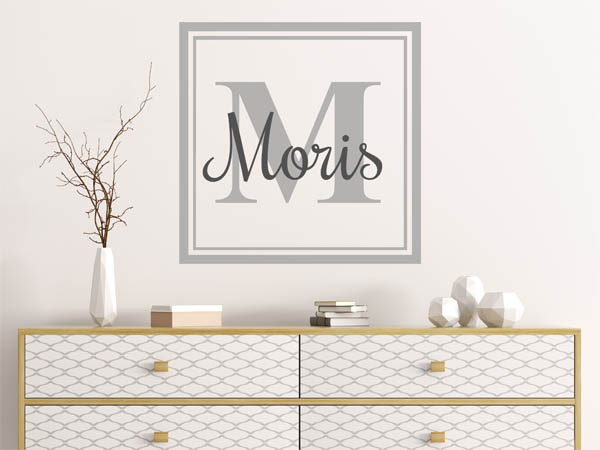 Wandtattoo Moris als eckiges Monogramm