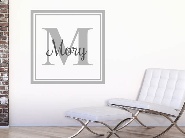 Wandtattoo Mory als eckiges Monogramm