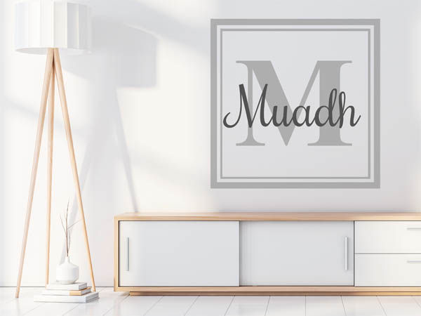 Wandtattoo Muadh als eckiges Monogramm