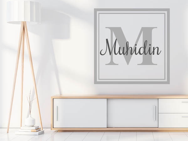 Wandtattoo Muhidin als eckiges Monogramm