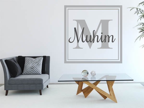 Wandtattoo Muhim als eckiges Monogramm
