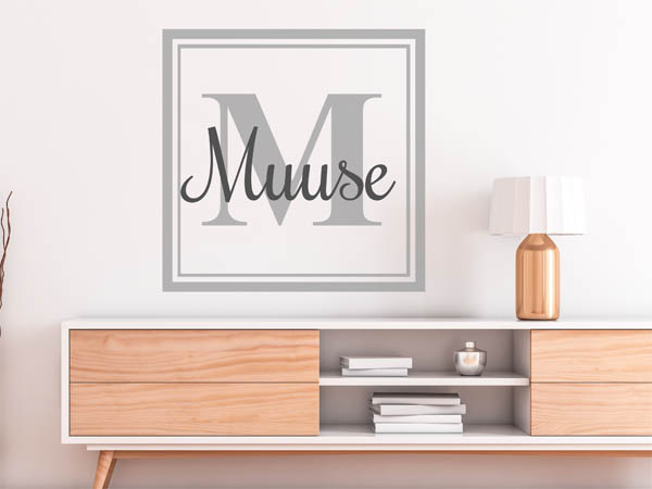 Wandtattoo Muuse als eckiges Monogramm