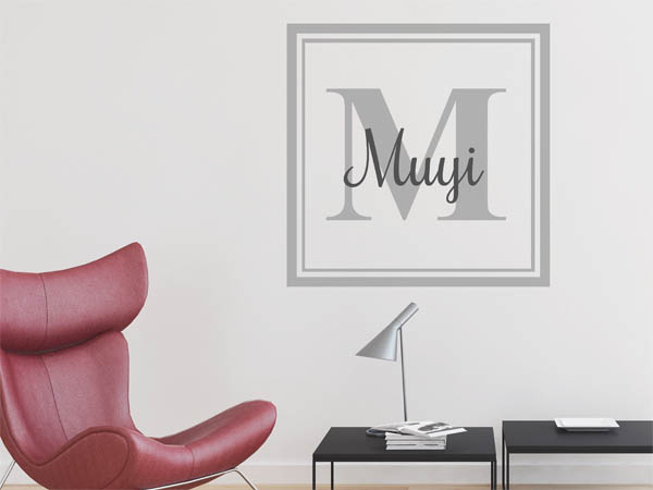 Wandtattoo Muyi als eckiges Monogramm