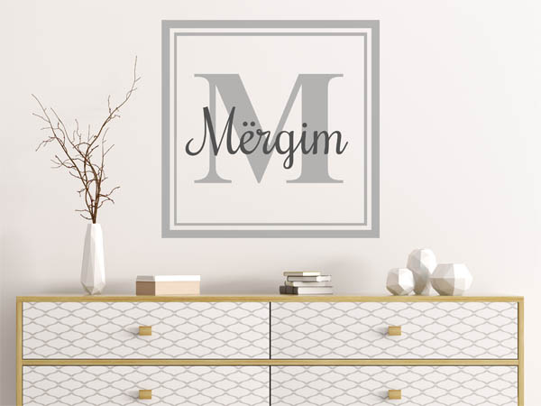 Wandtattoo Mërgim als eckiges Monogramm