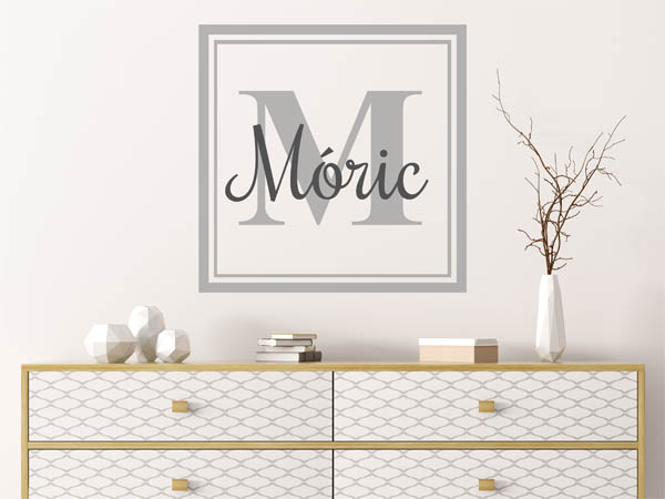 Wandtattoo Móric als eckiges Monogramm