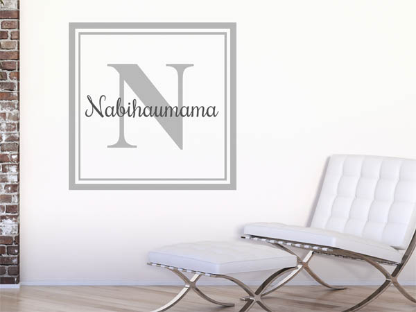 Wandtattoo Nabihaumama als eckiges Monogramm