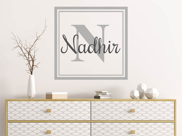 Wandtattoo Nadhir als eckiges Monogramm