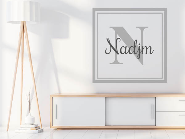 Wandtattoo Nadjm als eckiges Monogramm