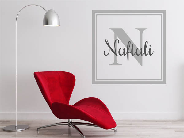Wandtattoo Naftali als eckiges Monogramm