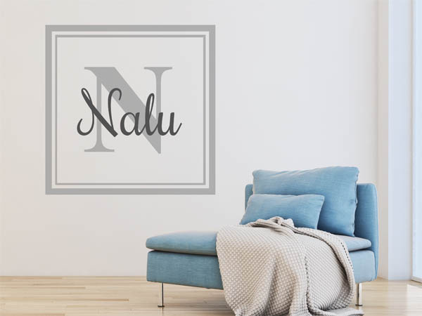 Wandtattoo Nalu als eckiges Monogramm