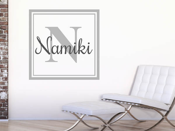 Wandtattoo Namiki als eckiges Monogramm