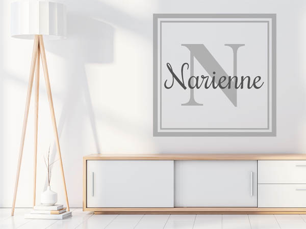 Wandtattoo Narienne als eckiges Monogramm
