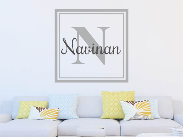 Wandtattoo Navinan als eckiges Monogramm