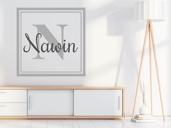 Wandtattoo Nawin als eckiges Monogramm