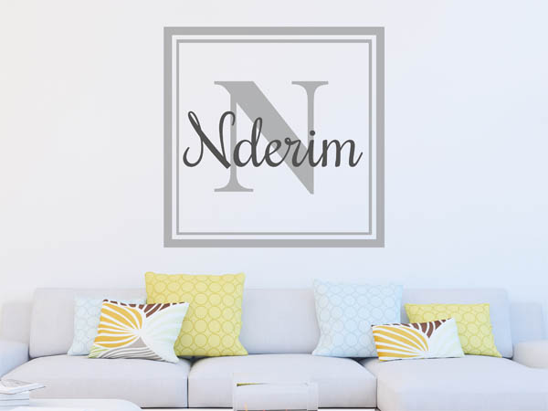 Wandtattoo Nderim als eckiges Monogramm