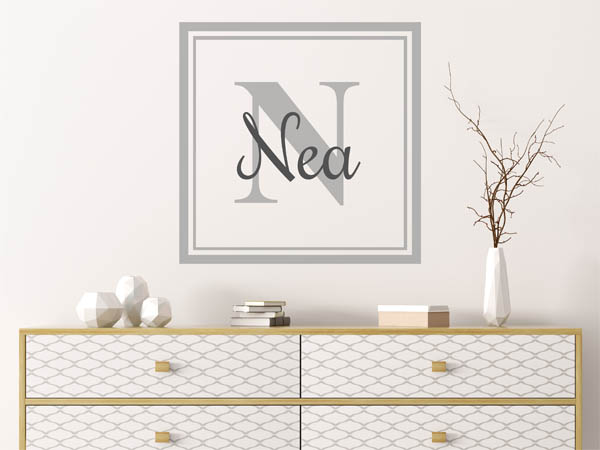 Wandtattoo Nea als eckiges Monogramm