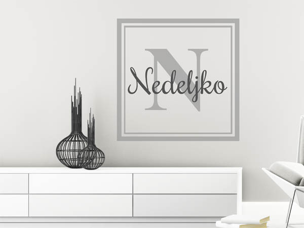 Wandtattoo Nedeljko als eckiges Monogramm