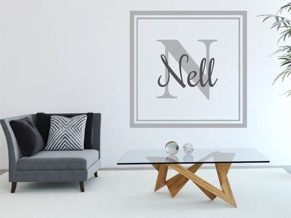 Wandtattoo Nell als eckiges Monogramm