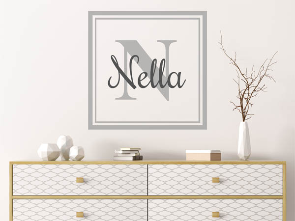 Wandtattoo Nella als eckiges Monogramm
