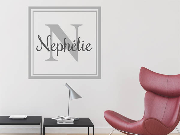 Wandtattoo Nephélie als eckiges Monogramm