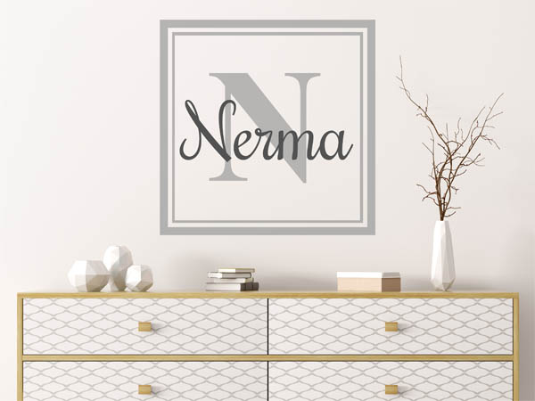 Wandtattoo Nerma als eckiges Monogramm