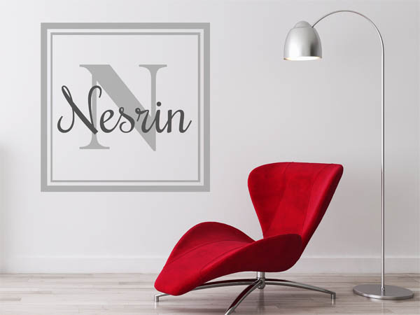 Wandtattoo Nesrin als eckiges Monogramm