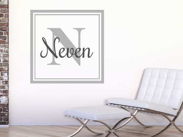 Wandtattoo Neven als eckiges Monogramm