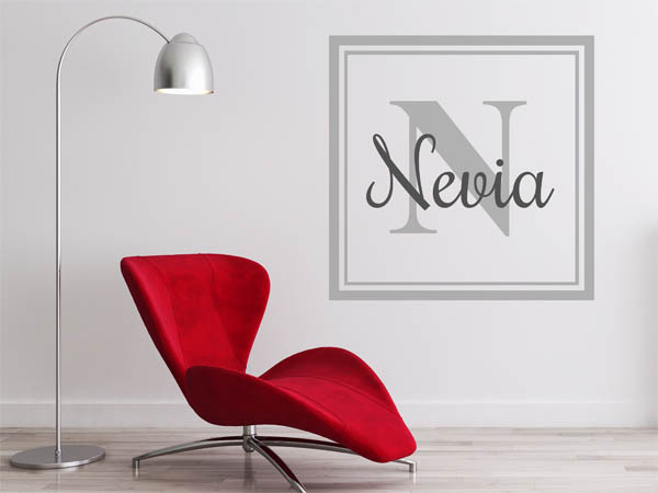 Wandtattoo Nevia als eckiges Monogramm